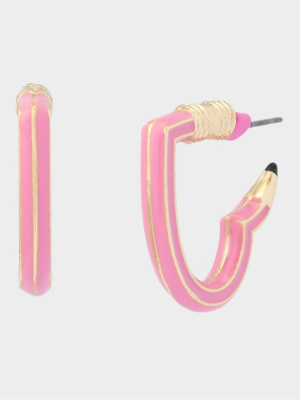 NWB Betsey Johnson HEART PENCIL HUGGIE
EARRING, Pink, Teachers, Back to School